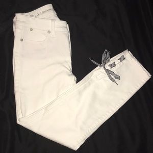 Talbots Gingham Lace Up Skinny Jeans